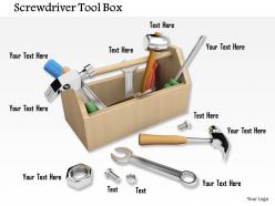 Technician kit with tools hammer spanner and screwdriver