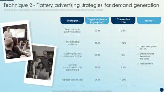 Technique 2 Flattery Advertising Strategies For Demand Generation Brand Promotion Strategies