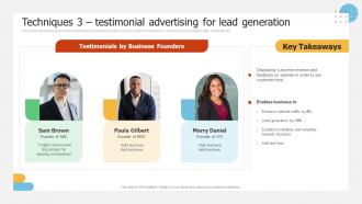 Techniques 3 Testimonial Advertising For Lead Implementing Promotion Campaign For Brand Engagement