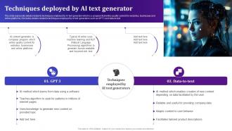Techniques Deployed By AI Text AI Text To Voice Convertor Tools AI SS V