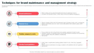 Techniques For Brand Maintenance And Management Strategy