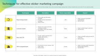 Techniques For Effective Sticker Marketing Campaign Offline Marketing To Create MKT SS V