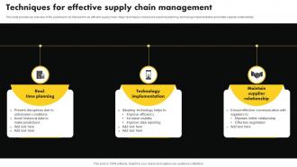 Techniques For Effective Supply Chain Management Ppt Professional