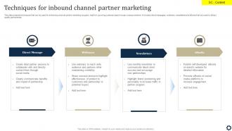 Techniques For Inbound Channel Partner Marketing