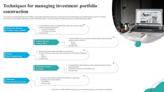 Techniques For Managing Investment Portfolio Construction