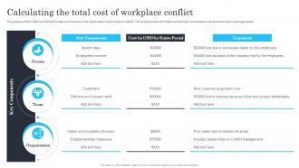 Techniques for managing stress and conflict calculating the total cost of workplace conflict
