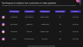 Techniques To Analyze Lost Customers In Sales Pipeline