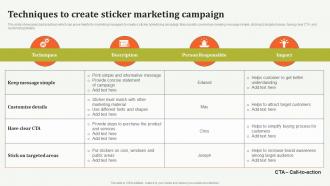 Techniques To Create Sticker Marketing Campaign Offline Marketing Guide To Increase Strategy SS