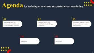 Techniques To Create Successful Event Marketing Powerpoint Presentation Slides MKT CD V Analytical Compatible