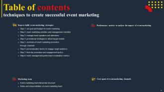 Techniques To Create Successful Event Marketing Powerpoint Presentation Slides MKT CD V Multipurpose Compatible
