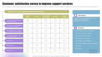 Techniques To Enhance Support Customer Satisfaction Survey To Improve Support Services