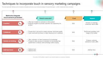 Techniques To Incorporate Touch In Sensory Implementation Of Neuromarketing Tools To Understand