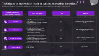 Techniques To Incorporate Touch In Sensory Marketing Study For Customer Behavior MKT SS V