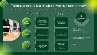 Techniques To Introduce Mission Driven Comprehensive Guide To Sustainable Marketing Mkt SS