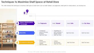 Techniques To Maximize Shelf Space At Retail Store Retail Store Operations Performance Assessment