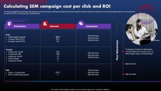 Techniques To Optimize SEM Calculating SEM Campaign Cost Per Click And ROI