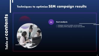Techniques To Optimize SEM Campaign Results Powerpoint Presentation Slides Researched Captivating