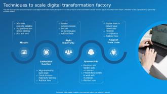 Techniques To Scale Digital Transformation Factory