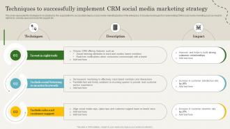Techniques To Successfully Implement CRM Social CRM Marketing Guide To Enhance MKT SS