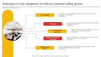 Techniques To Train Salesperson For Effective Personal Selling Process