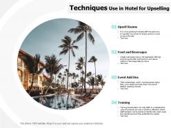 Techniques use in hotel for upselling