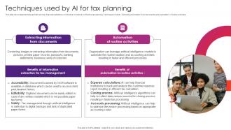 Techniques Used By AI For Tax Planning The Future Of Finance Is Here AI Driven AI SS V
