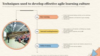 Techniques Used To Develop Effective Agile Learning Culture
