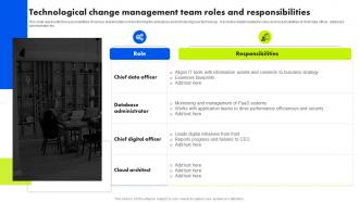 Technological Change Management Team Roles And Responsibilities Organizational Change Management