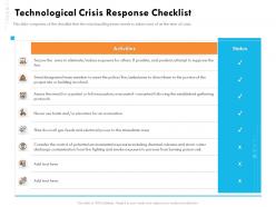 Technological crisis response checklist ppt powerpoint presentation file