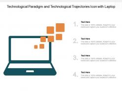Technological paradigm and technological trajectories icon with laptop