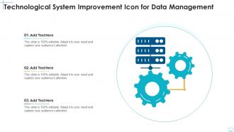 Technological system improvement icon for data management