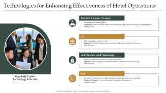 Technologies For Enhancing Effectiveness Of Hotel Operations