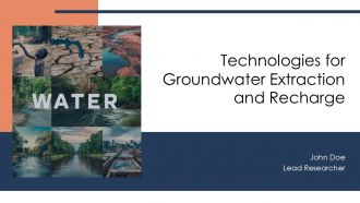 Technologies For Groundwater Extraction And Recharge PPT Guidelines AT