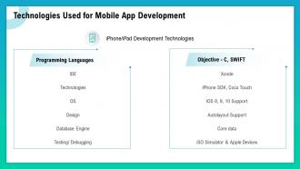 Technologies used for mobile app development ppt styles slide