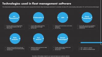Technologies Used In Fleet IoT Remote Asset Monitoring And Management IoT SS