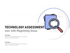 Technology assessment icon with magnifying glass