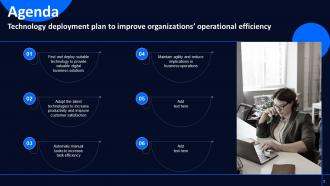 Technology Deployment Plan To Improve Organizations Operational Efficiency Complete Deck Compatible Designed
