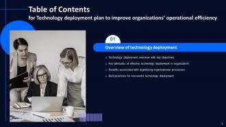 Technology Deployment Plan To Improve Organizations Operational Efficiency Complete Deck Professional Designed