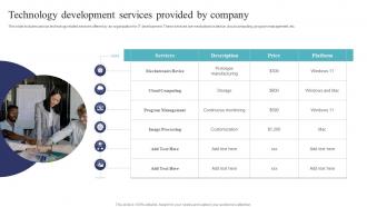 Technology Development Services Provided By Company
