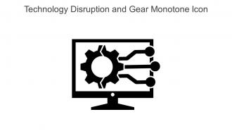 Technology Disruption And Gear Monotone Icon In Powerpoint Pptx Png And Editable Eps Format