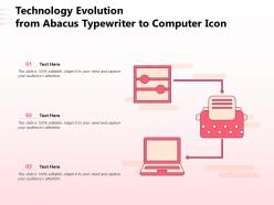 Technology evolution from abacus typewriter to computer icon