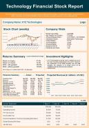 Technology financial stock report presentation report infographic ppt pdf document