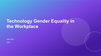 Technology Gender Equality In The Workplace PPT Template AT