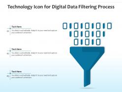 Technology icon for digital data filtering process