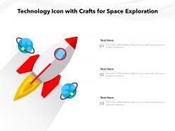 Technology icon with crafts for space exploration