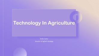 Technology In Agriculture PPT Presentation VA