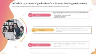 Technology Mediated Education Initiatives To Promote Digital Citizenship For Safer Learning Environment