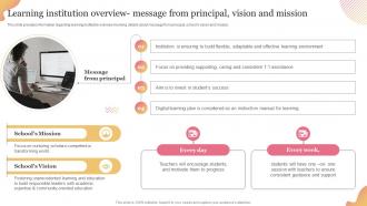 Technology Mediated Education Learning Institution Overview Message From Principal Vision And Mission