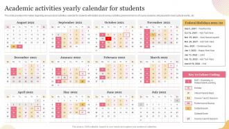 Technology Mediated Education Playbook Academic Activities Yearly Calendar For Students