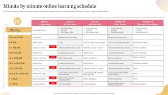 Technology Mediated Education Playbook Minute By Minute Online Learning Schedule
